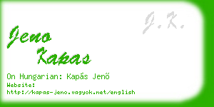 jeno kapas business card