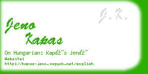 jeno kapas business card